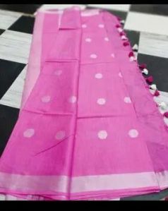 COTTON LINEN BUTI SAREE