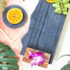 Lava Stone & Wooden Serving Platter