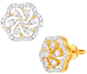 Glittering Spokes Diamond Earring