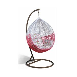 arvabil handmade wicker pink white egg swing