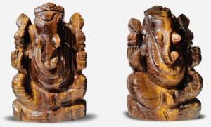 Tigers Eye Ganesha Idol