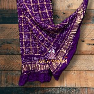 Purple Bandhani Gharchola Dupatta