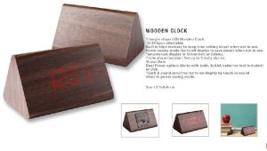 wooden desk clock