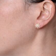 Gold Pave Diamond Starburst Studs Earrings Gold Diamond Jewelry