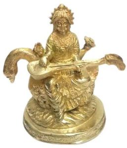 Brass Saraswati Statue