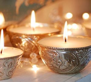 Silver Wax Candle light Diyas