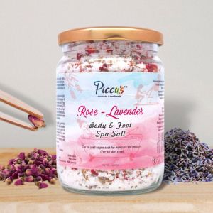 Piccus Rose Lavender Body & Foot, Bath & Spa Luxury Salt blend for Muscle ache, Pain & Stress Relief, Detoxifying, Calming, Relaxing, Healing