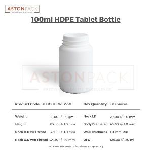 100ml HDPE Tablet Bottles