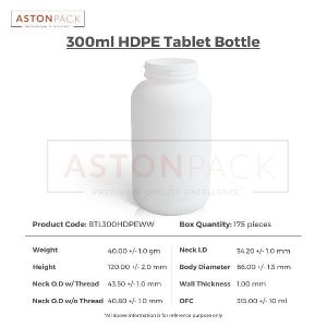 300ml HDPE Tablet Bottles