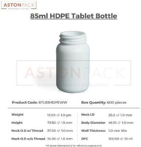 85ml HDPE Tablet Bottles