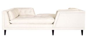 Two Seater Chaise Sofa With Button Tufting