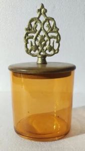 Coloured Glass Candle jar