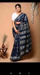 Hand Block Printed Silk Saree