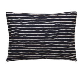 Manual Embroidered Navy Blue Cushion Cover