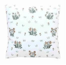 Manual Embroidered White Cushion Cover