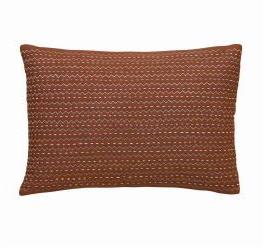 Zigzag Quilt Embroidered Brown Cushion Cover