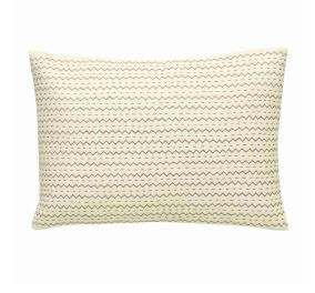 Zigzag Quilt Embroidered Creamy Cushion Cover