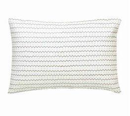 Zigzag Quilt Embroidered White Cushion Cover