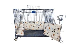 White Printed Bumper 36 Inch Dog Cage