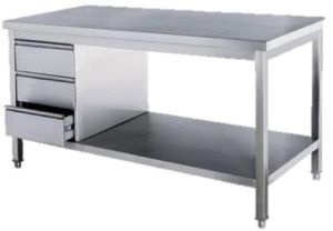 Stainless Steel Table with Drawer