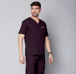 Mens Wine Essential Medical Scrub Suit