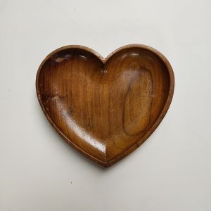 8 Inch Heart Shape Wooden Plate