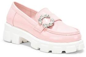 Ladies Pink Slip On Loafer Shoes