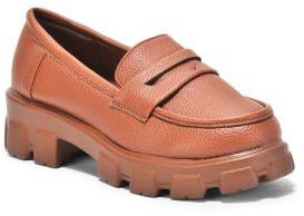 Ladies Tan Brown Formal Loafer Shoes