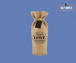 Printed Jute Wine Bag