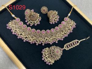 s 1029 mehandi gajri necklace set