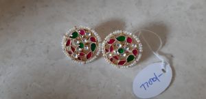 Silver kundan tops