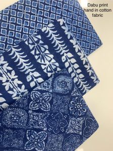 INDIGO DABU HANF BLOCK PRINT RUNNING FABRIC