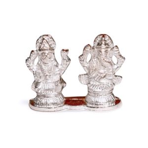 silver metal laxmi ganesh