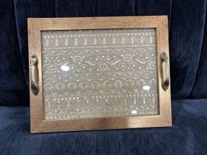 Embroidered panel Tray big