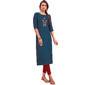 Embroidery Work Straight Kurtis