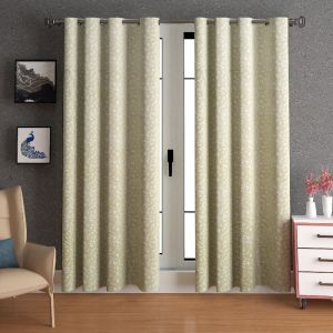 Stardust Green Polyester Curtain