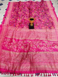 PRINTED GHICHA SILK SAREE