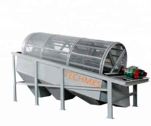 TROMMEL SCREEN WITH FEED HOPPER