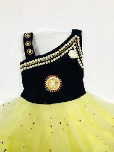 Girl Net Yellow Frock