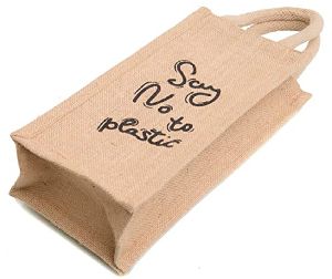 Handmakers Jute Beige Water Bottle Bags for 1 ltr (Set of 2)