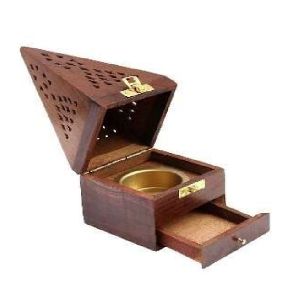 4 Inch Sheesham Wood Jali Work Dhoop Stand