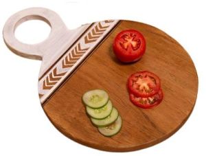 Inaithiram CBCN Round Mango Wood Chopping Board 14 Inch