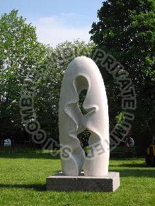 WHITE MARBLE STONE GARDEN SCULPTURE