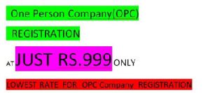 One Person Company (OPC) Registration