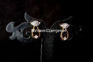 Natural Diamond Happy Tear Drop inspired Earrings