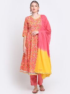 Peach Anarkali Suit