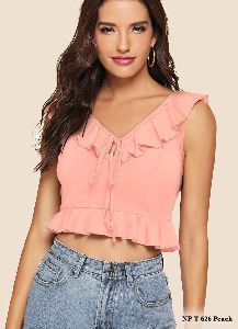 Peach Ruffle Top