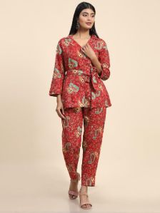 Red Printed Co-ord Set