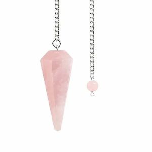 Rose Quartz Stone Cone Pendulum