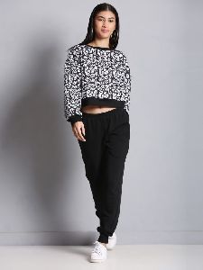 Go To Glam Smiley Print Black and White Co-ord Set